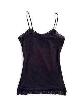 y2k black lace trim cami size M